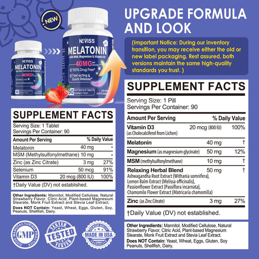 NEVISS melatonin chewable strawberry flavor for convenient bedtime use