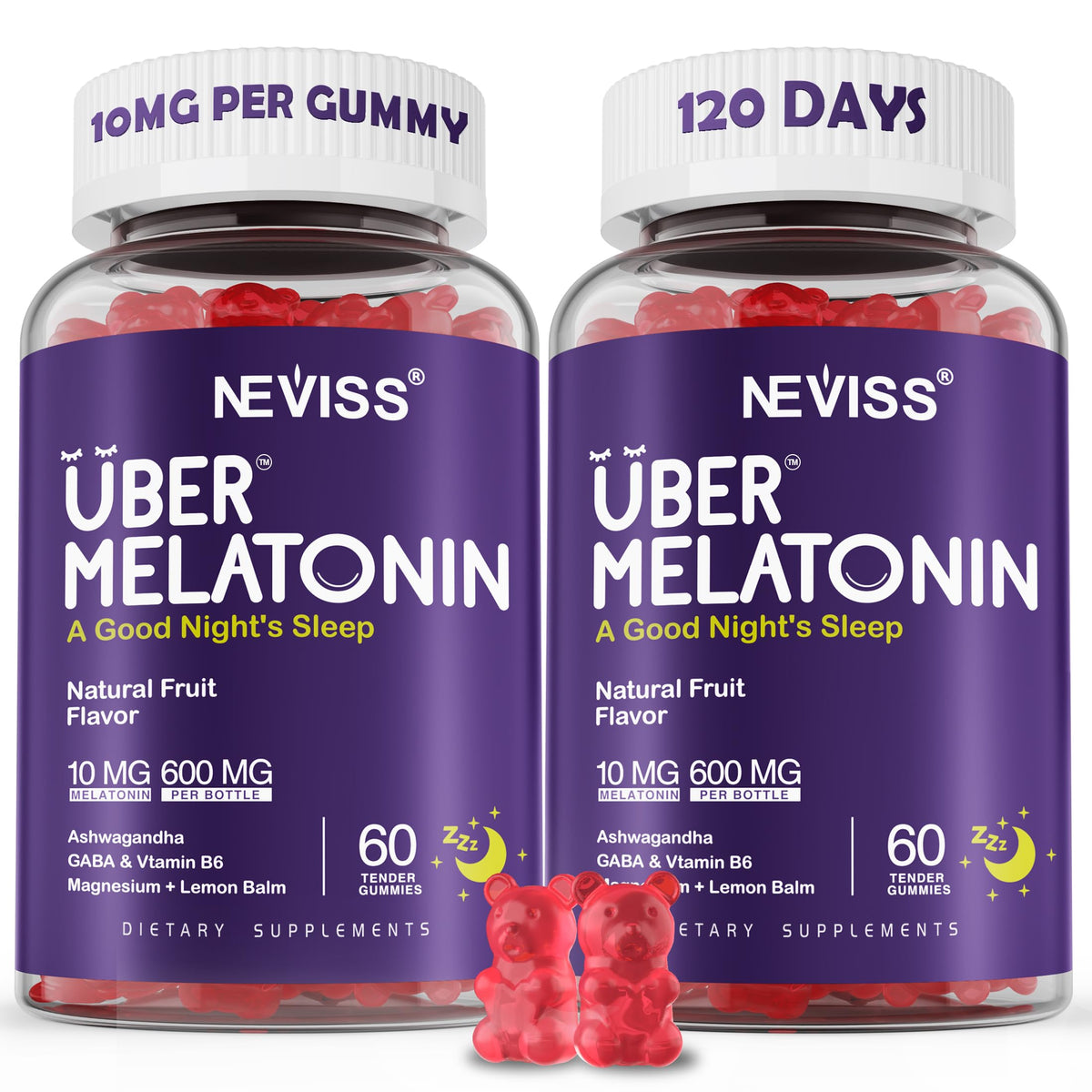 Neviss melatonin gummies jar for restful evenings and a smoother bedtime routine