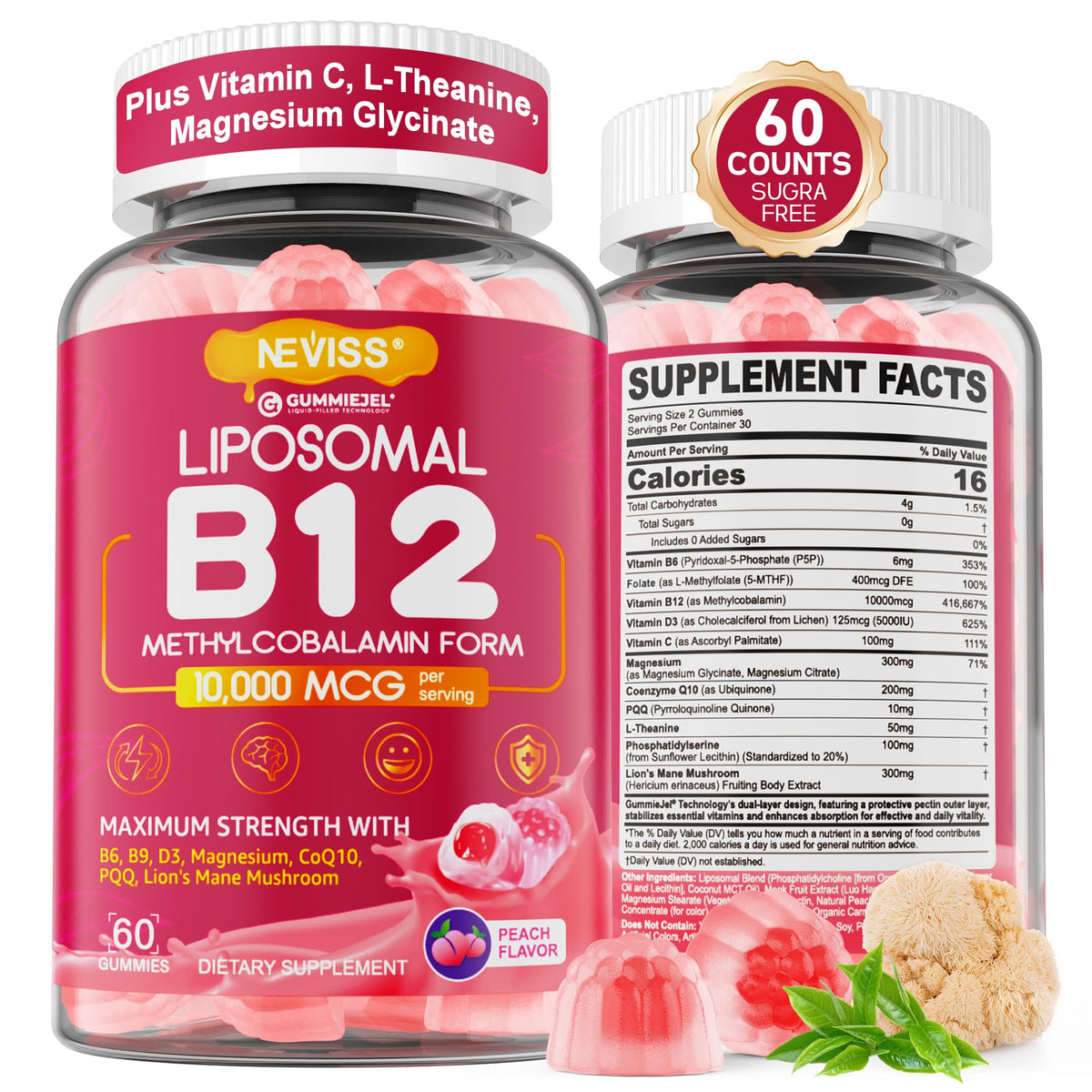 NEVISS Methyl B12 Gummies bottle seen for energy support and easy daily use