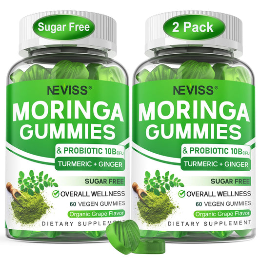 NEVISS Moringa Gummies grape flavor bottle image for daily immune support