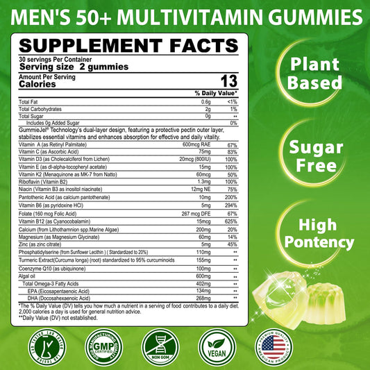 Close-up of NEVISS 50+ gummies for convenient daily nutrition and wellness.