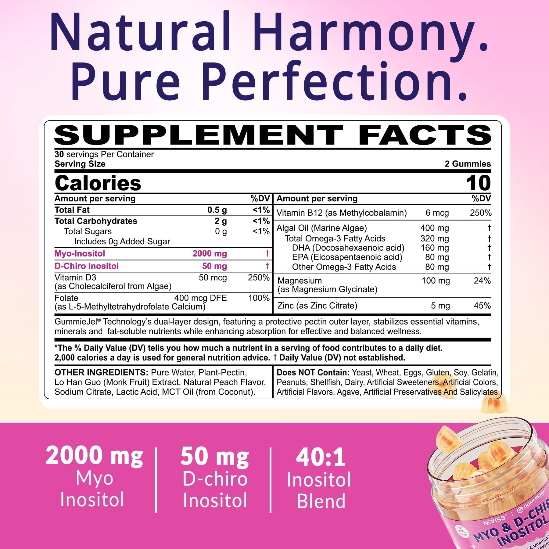 Close-up of fruity NEVISS gummies with sugar-free enjoyment.