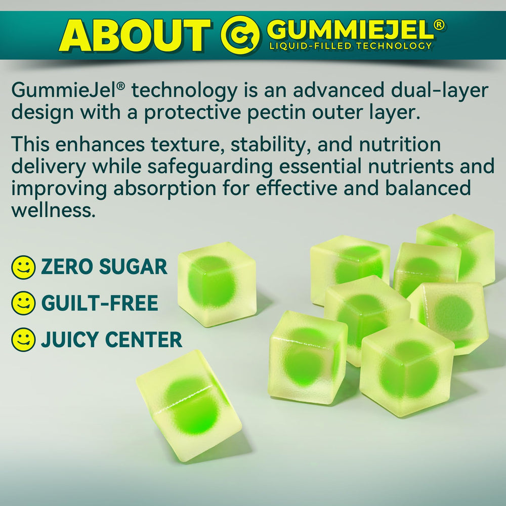 NEVISS non-GMO gluten-free omega-3 gummies nutrition label.