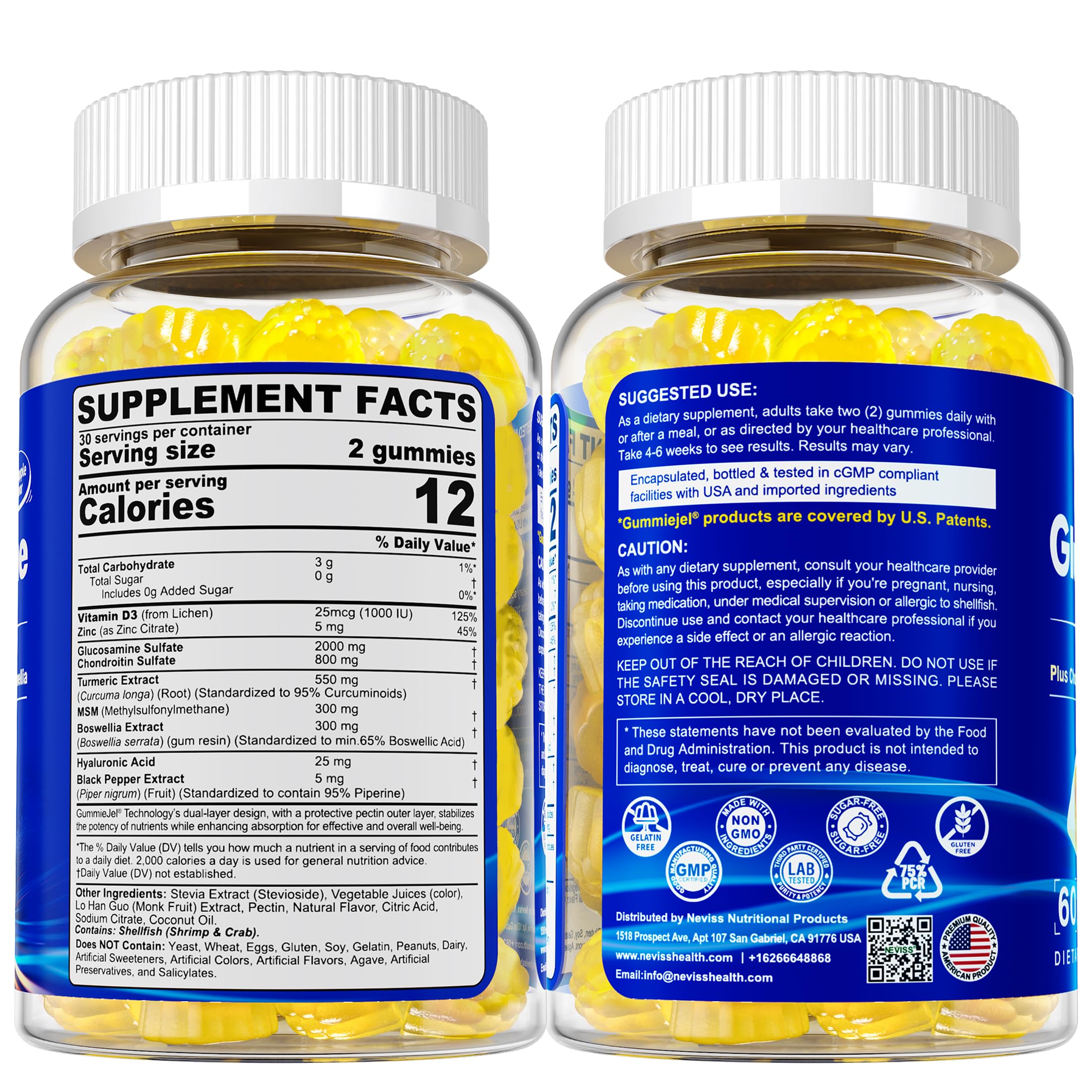 Serving suggestion of two gummies per day for consistent use