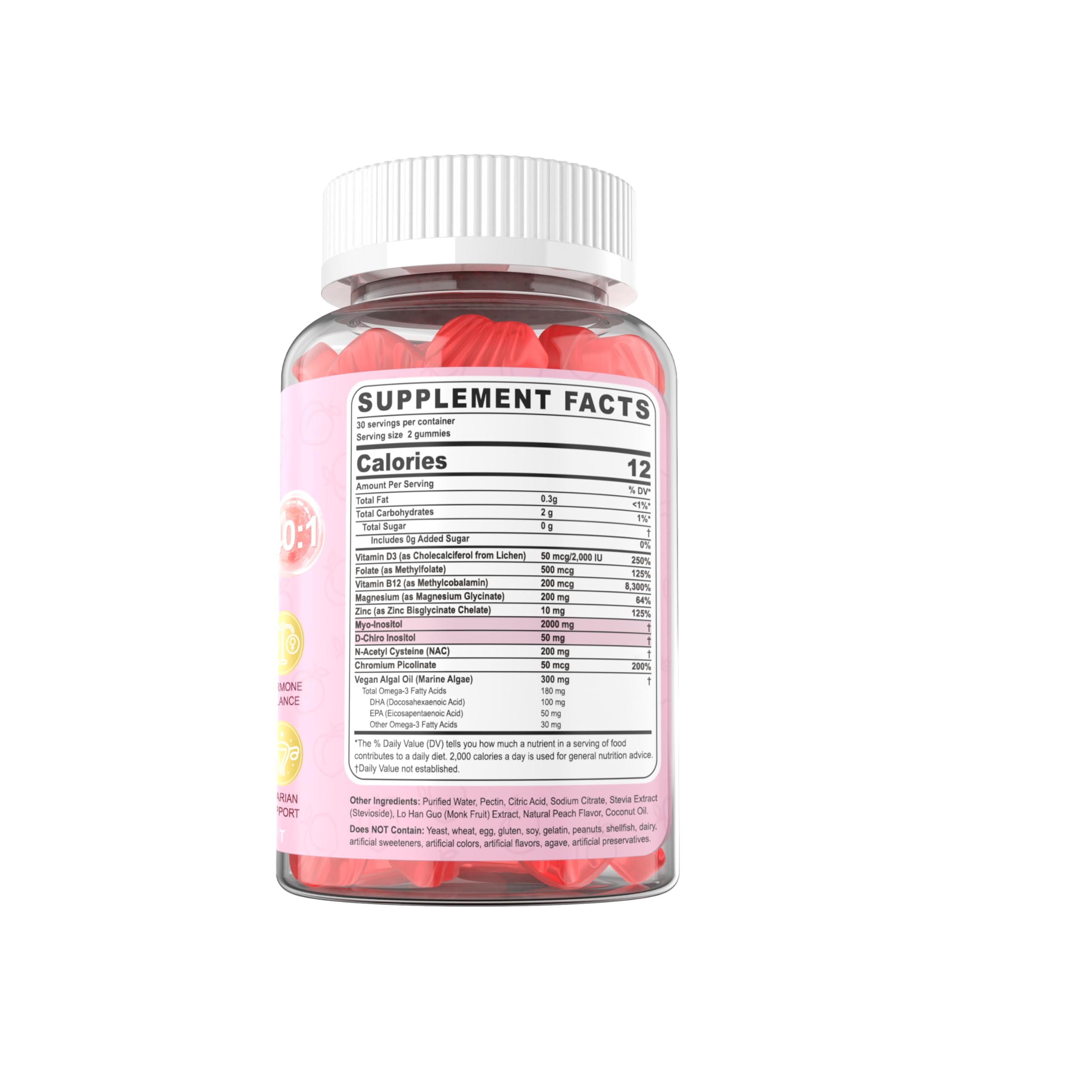 NEVISS sugar-free peach flavor for tasty daily gummies.