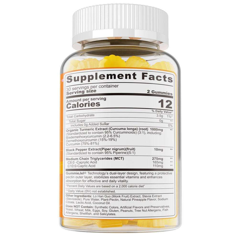 NEVISS Turmeric Gummies natural-ingredients-seal signifying non-GMO and gluten-free