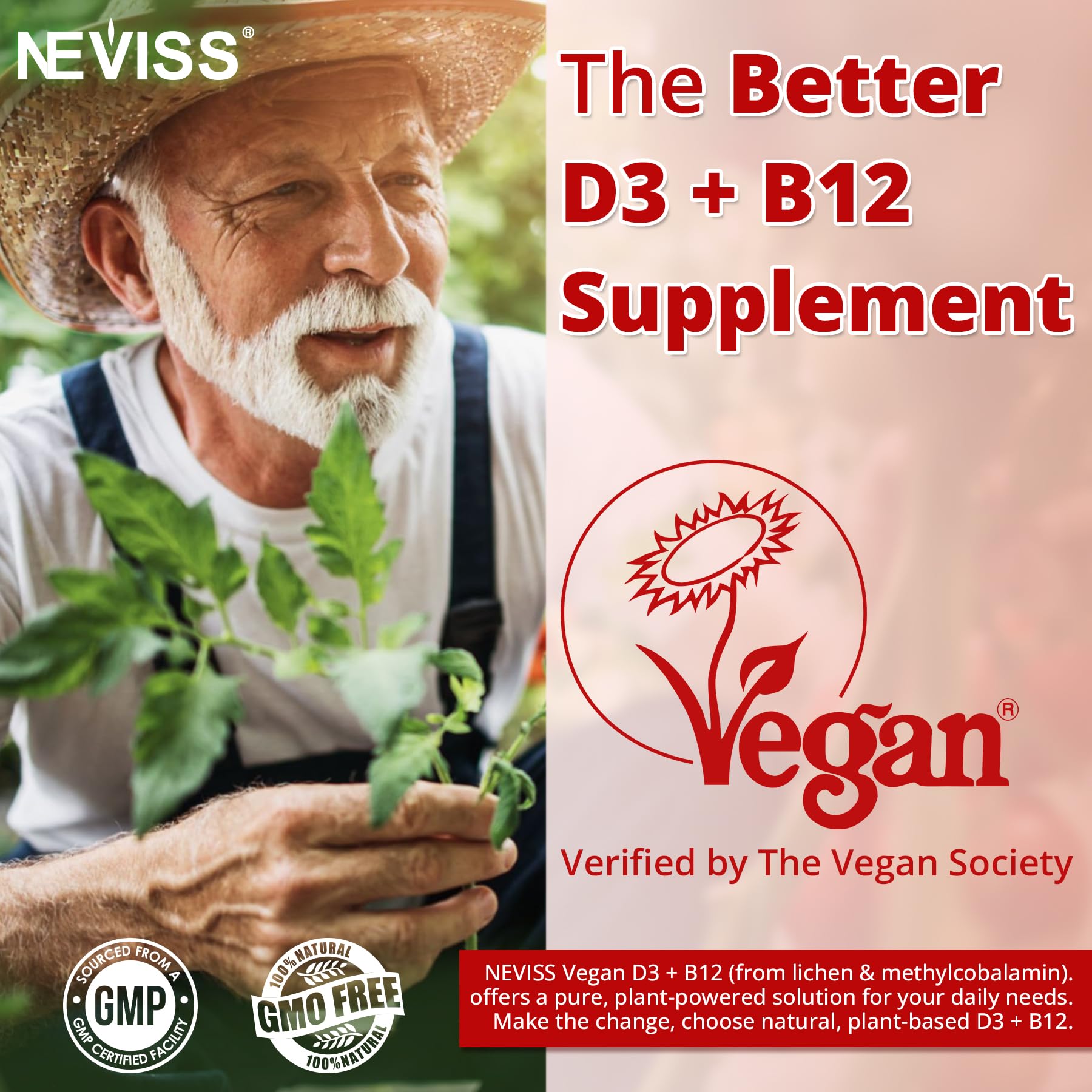 NEVISS berry flavor close up showcases a tasty vegan vitamin gummy.