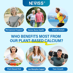NEVISS vegan sugar-free gummies displayed for convenient daily calcium intake.