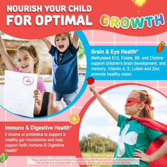 Neviss vitamin D3 and calcium icon indicates bone support for growing children.