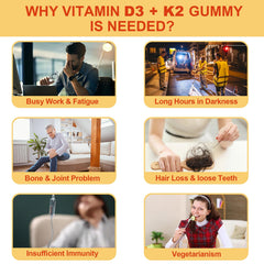 Neviss Vitamin D3K2 gummies ingredients, vegan and sugar-free formula.