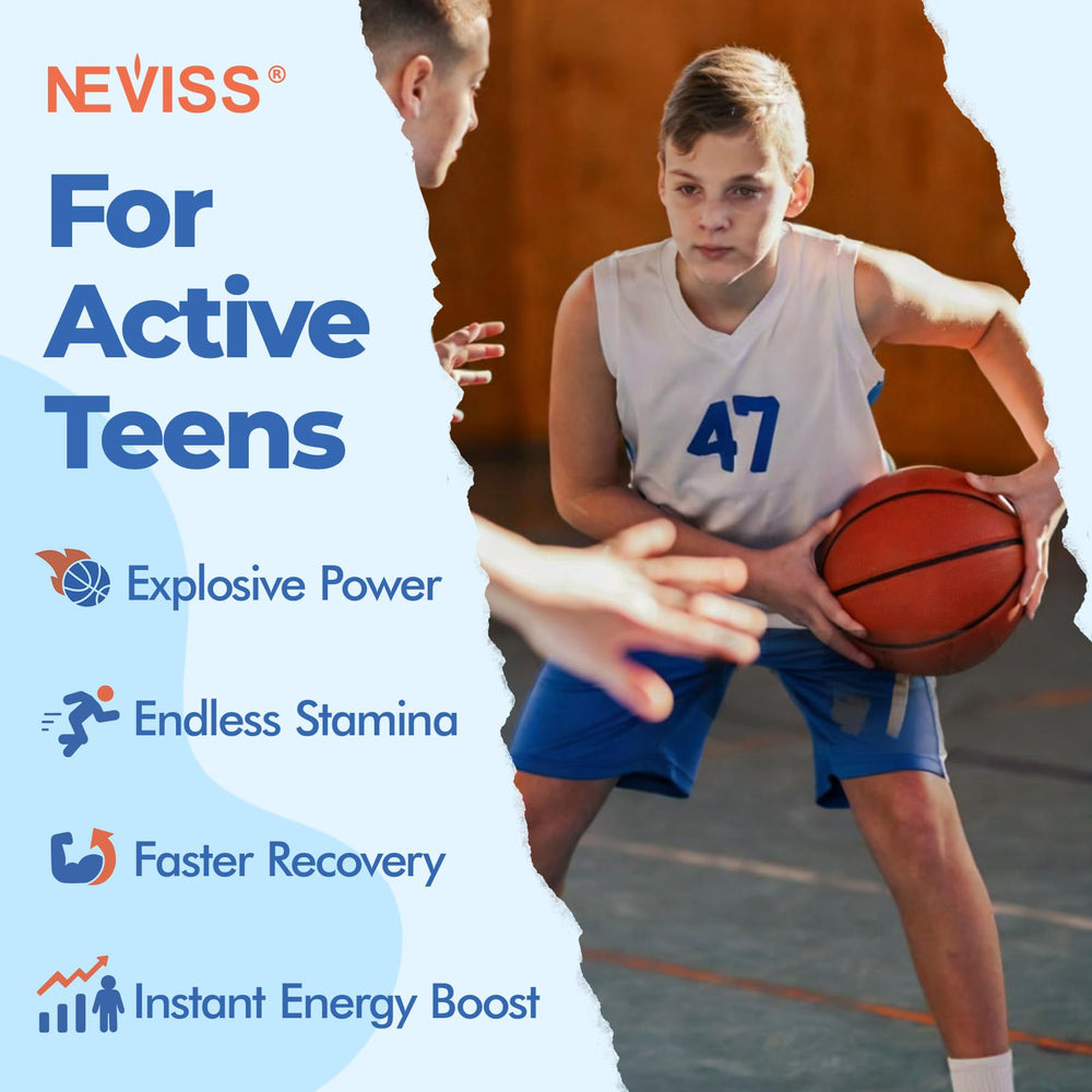 NEVISS vitamins on study desk highlighting school-ready nutrients