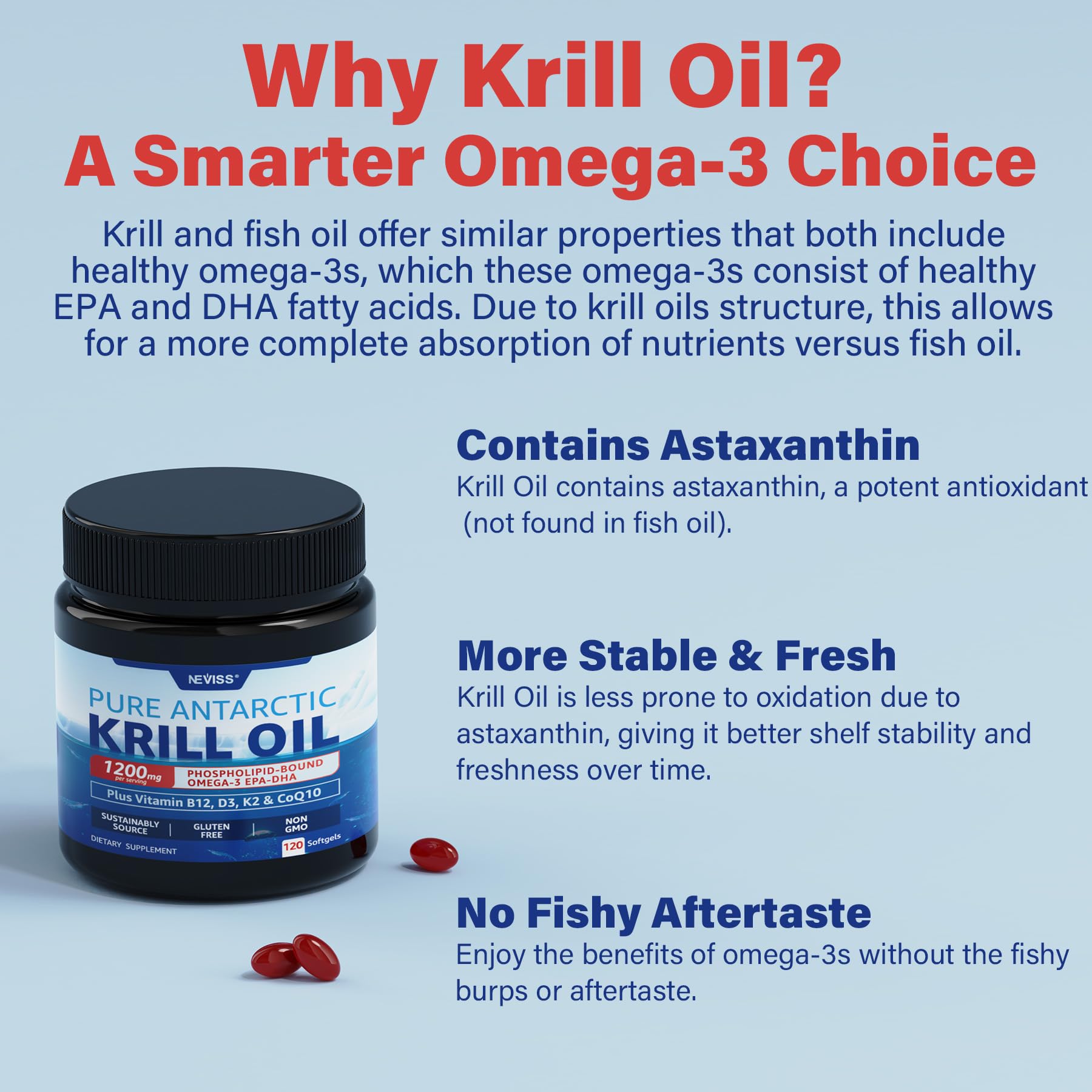 Antarctic wild-caught sourcing badge associated with NEVISS krill oil.