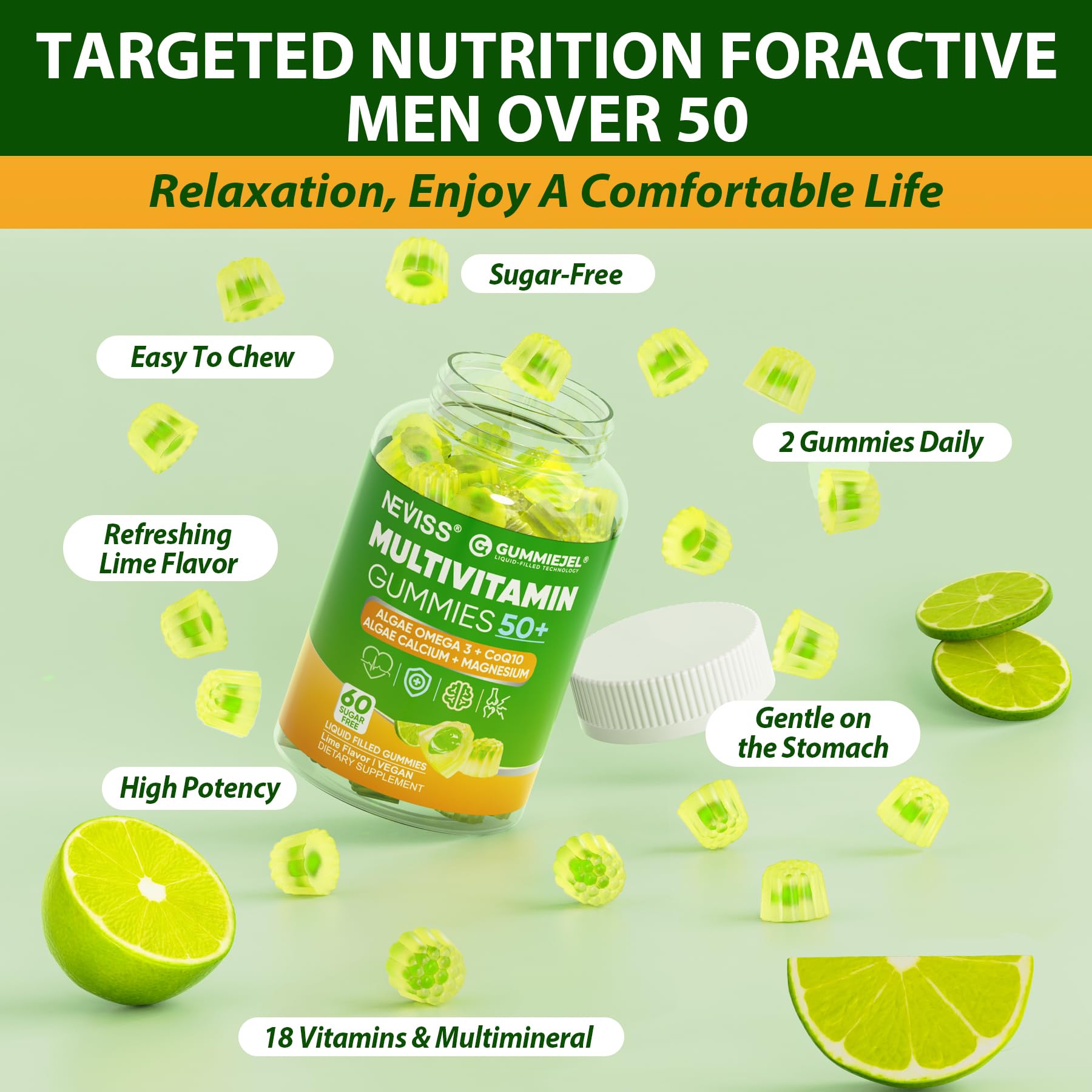 NEVISS zinc supplement for immune support in bottle imagery.