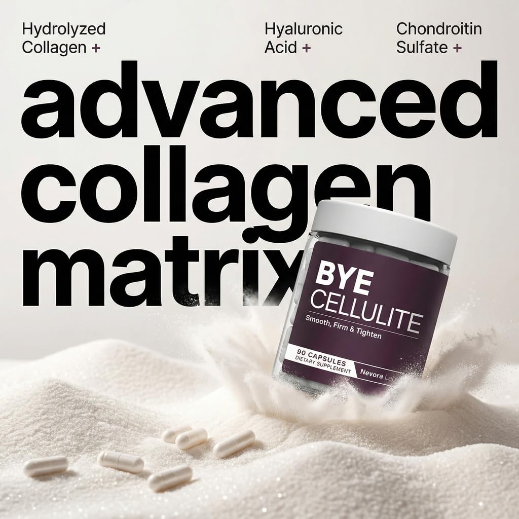Nevora Labs Bye Cellulite skin texture close-up highlighting smoothing potential.