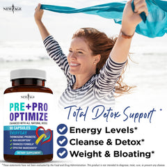 New Age probiotic 70B CFU chart emphasizing gut support