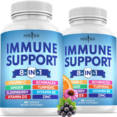 NEW AGE 8 in 1 immune support bottle front view for daily wellness
