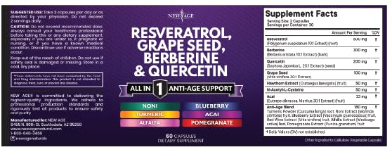 NEW AGE All-in-One formulation packaging to illustrate a comprehensive blend