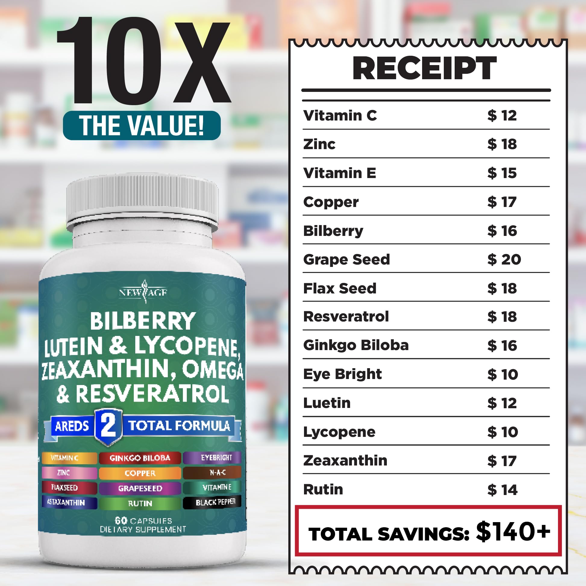 New Age antioxidant blend with lycopene and grape seed extract in capsules.
