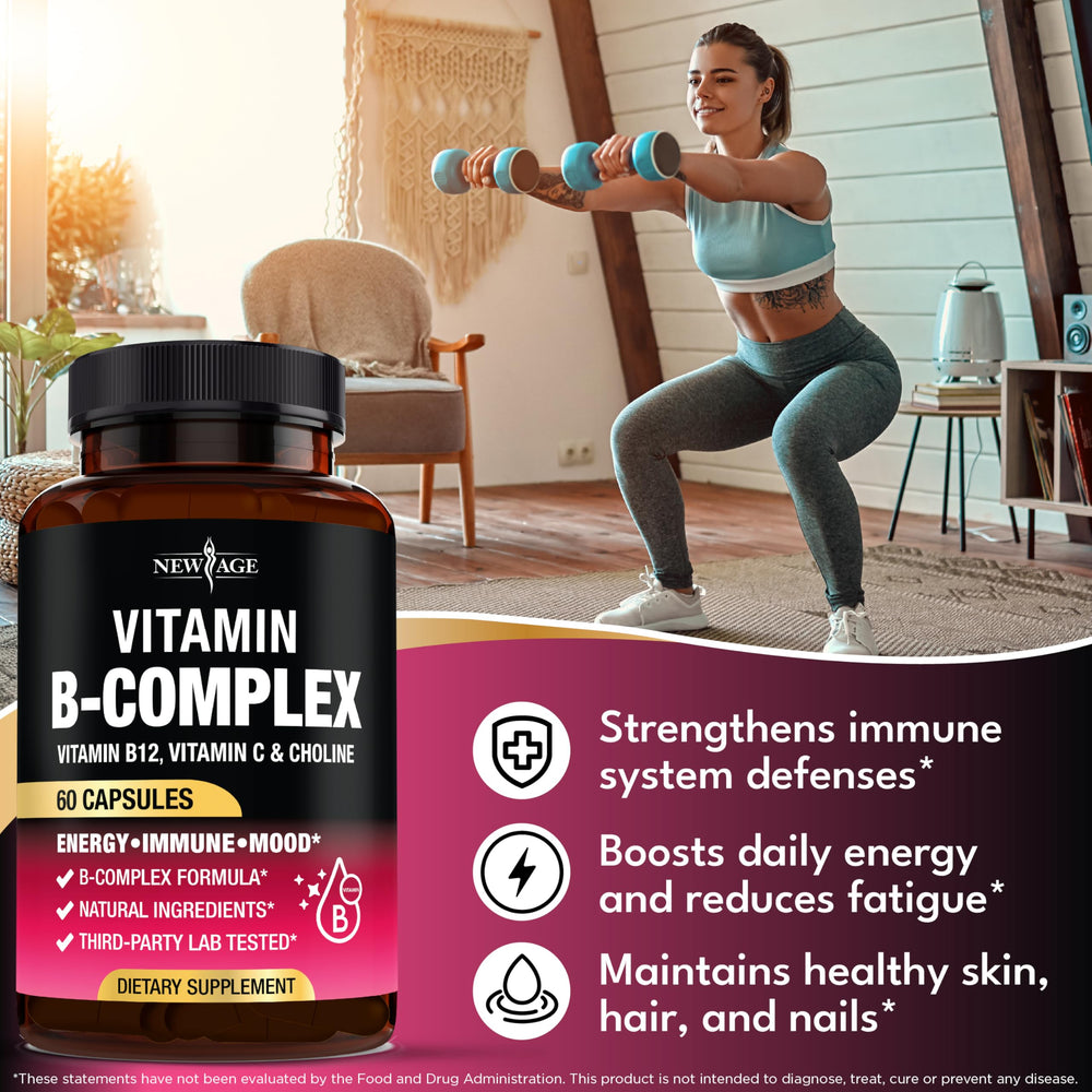 NEW AGE B Complex ingredients label - nutrition details for informed daily use.
