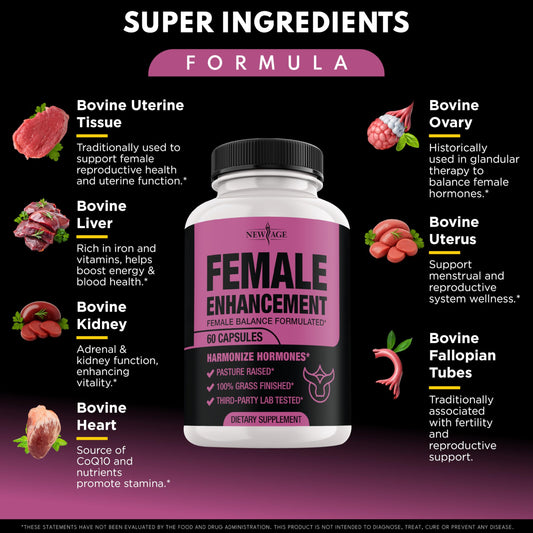 NEW AGE beef organ heart kidney capsules close up highlighting vitality support