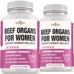 NEW AGE Beef Organ Women bottle front for easy daily vitality on the go