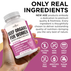 NEW AGE Beef Organ Women nutrition facts underline nutrient-rich organ blend