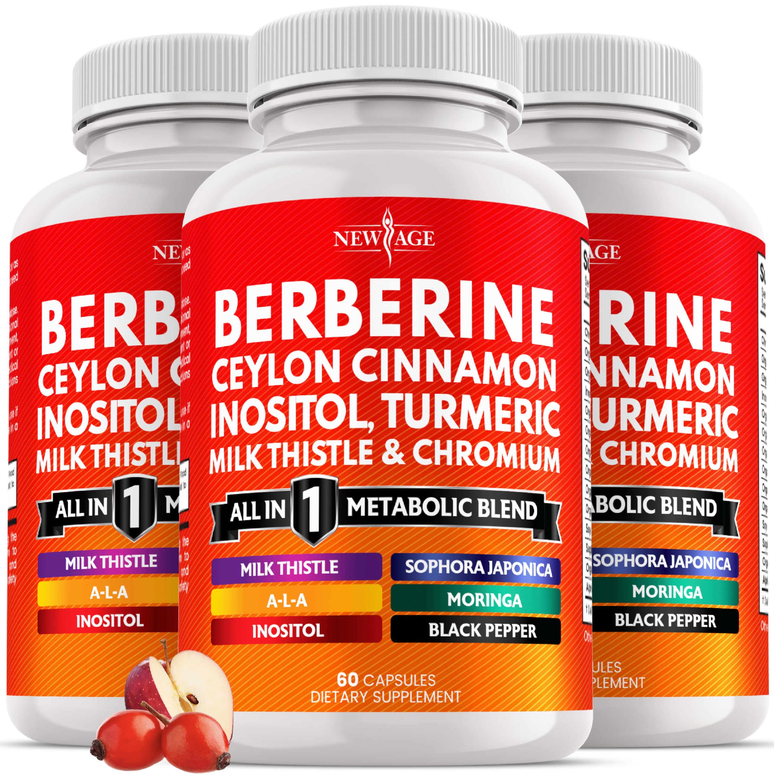 NEW AGE berberine capsules bottle for daily wellness support