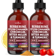 NEW AGE Berberine Cinnamon Drops bottle for daily use with easy integration into drinks