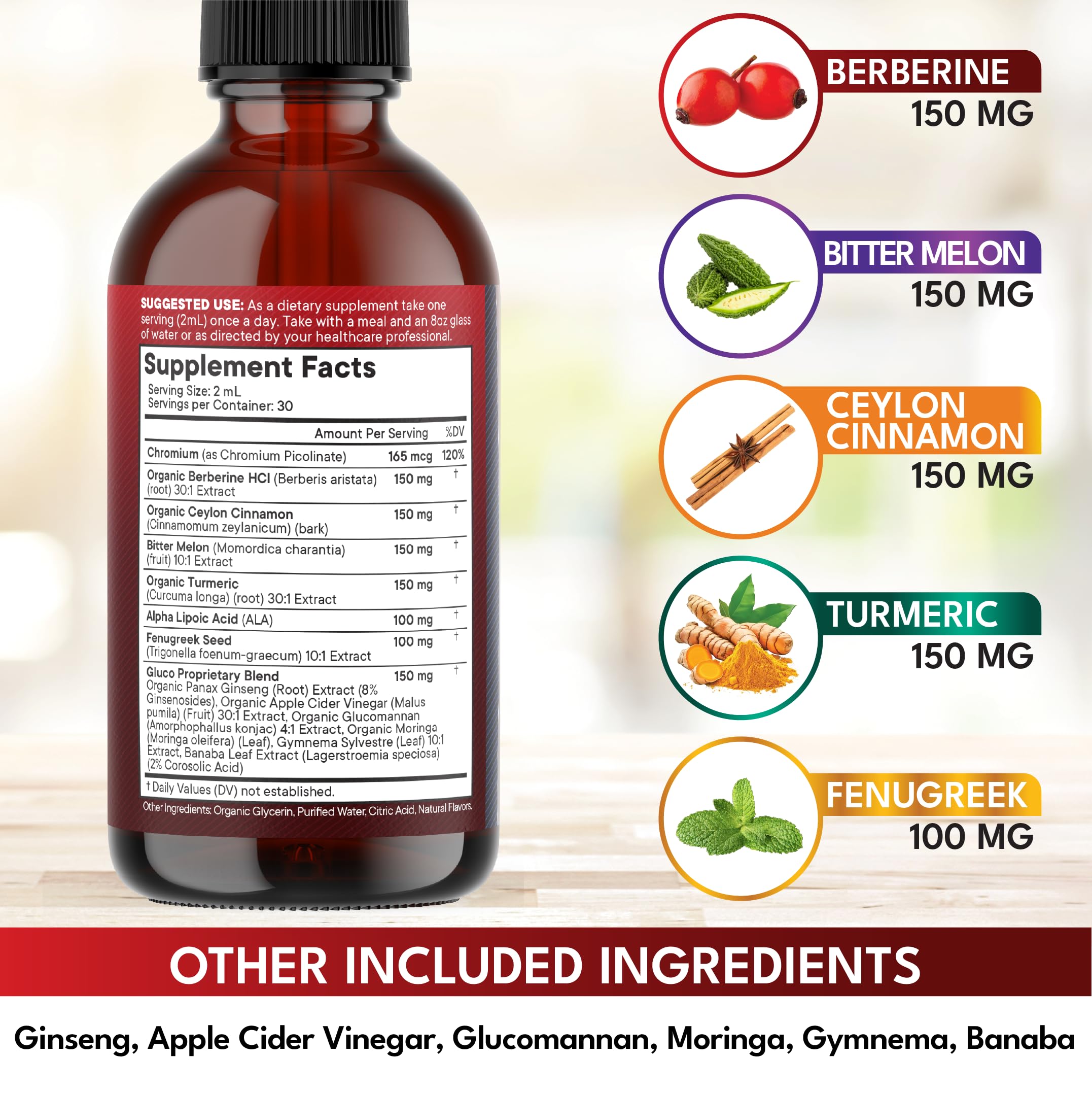 NEW AGE Berberine Cinnamon Drops added to water for a quick daily routine