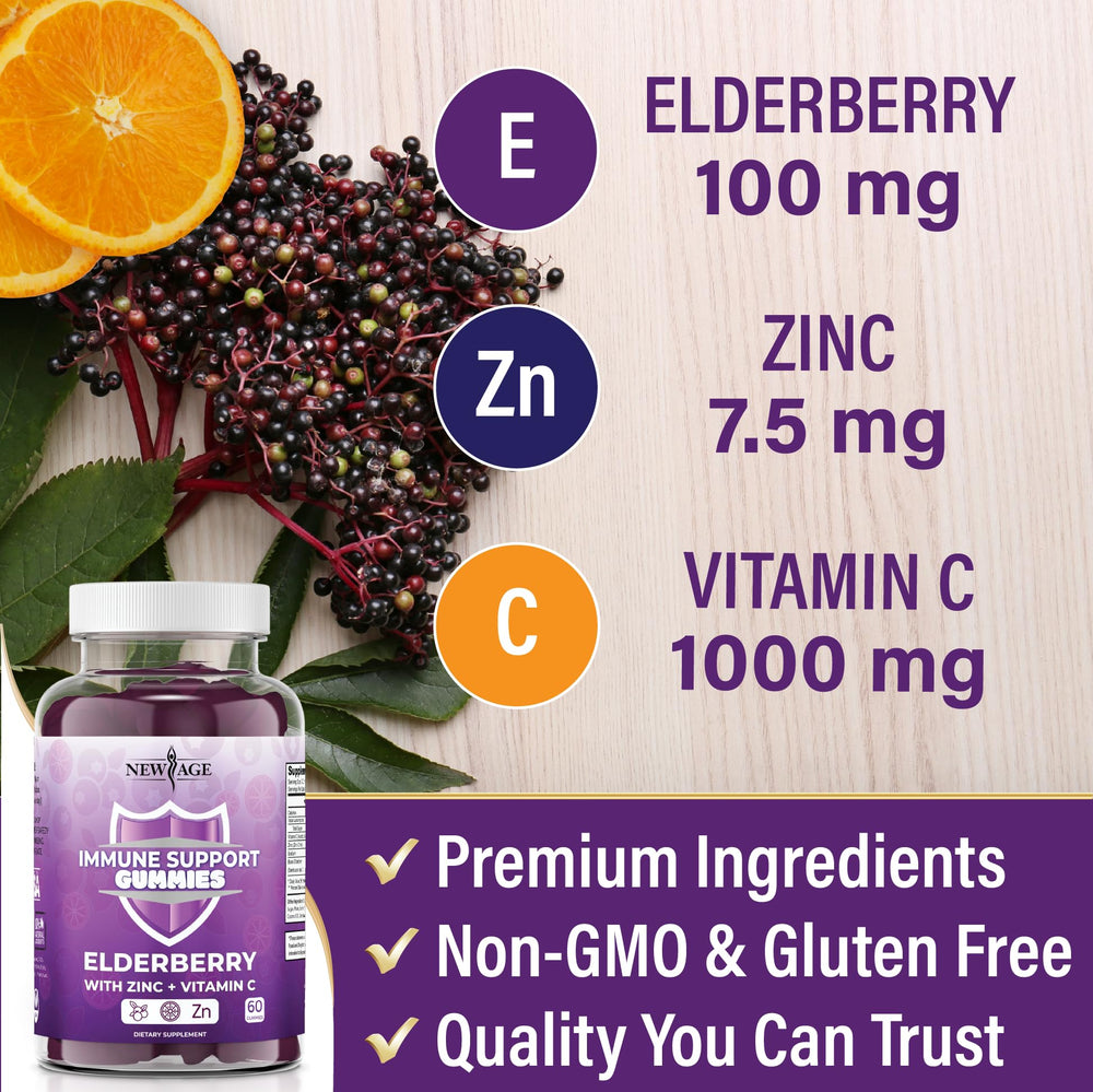 New Age berry-flavored gummies close-up illustrating chewy texture and sweetness.