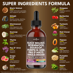 NEW AGE Black Walnut Wormwood Cleanse Drops dropper for precise herbal dosing.