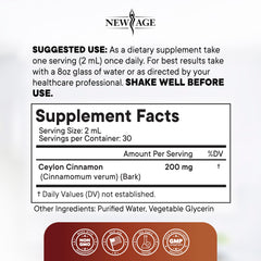 NEW AGE Ceylon Cinnamon Drops liquid-amber image conveys fast-acting tincture vibes.