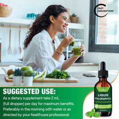 New Age Chlorophyll Drops daily-use scene with glass and dropsper