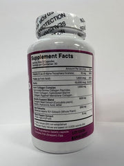 New Age Collagen Pills jar label highlights grass-fed collagen quality.