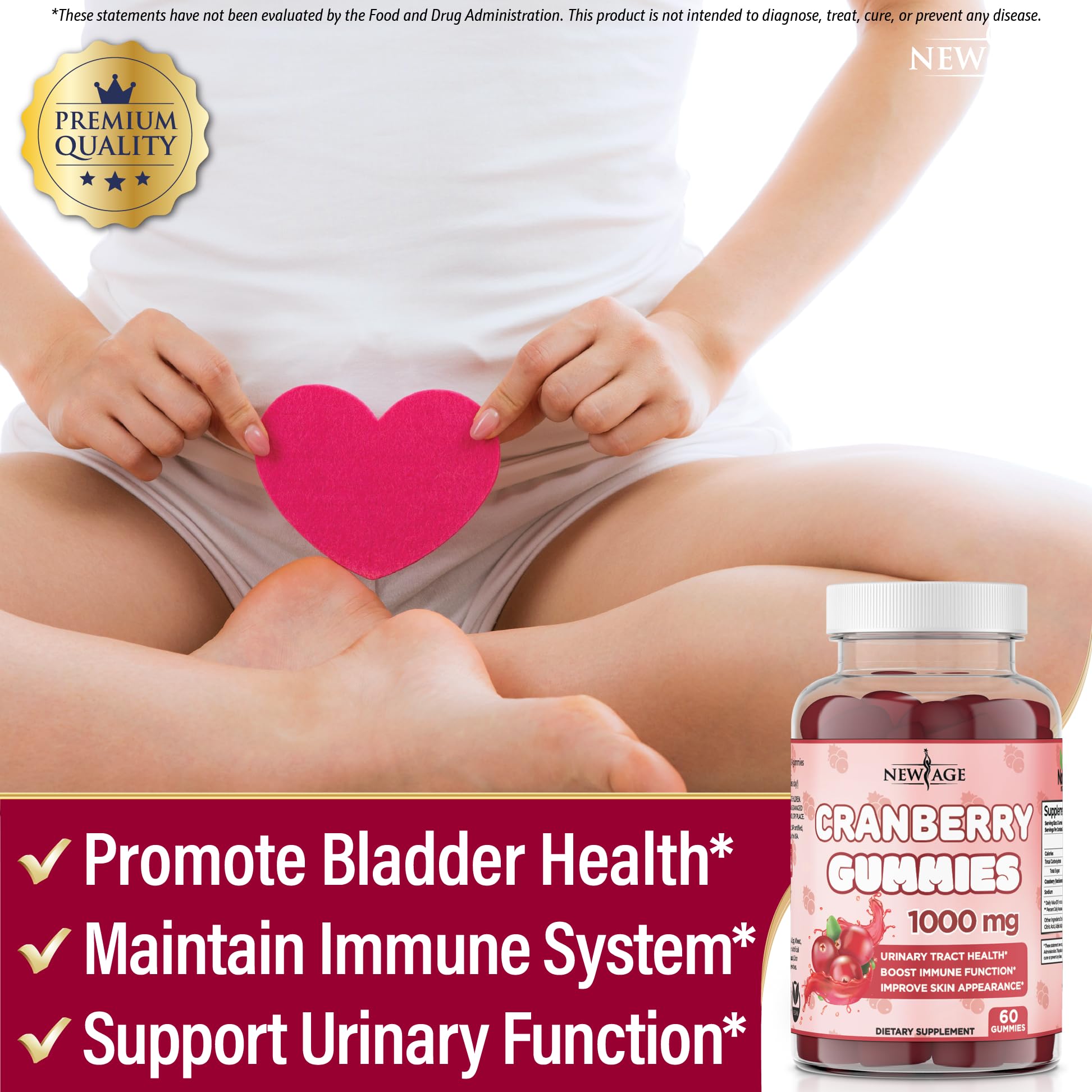 NEW AGE Cranberry Gummies closeup gummies with natural berry flavor