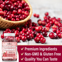 NEW AGE Cranberry Gummies packaging back label detailing purity and ingredients