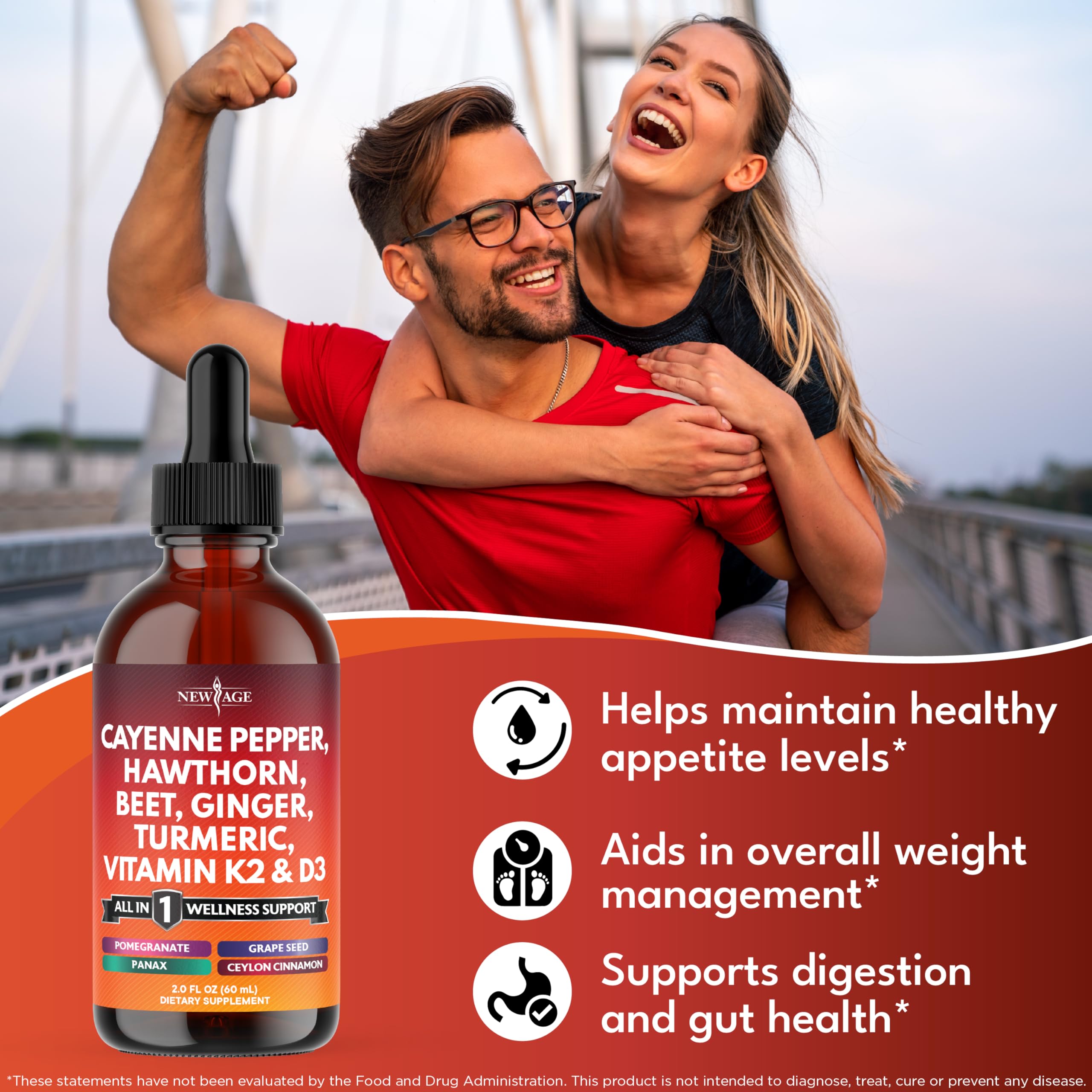 NEW AGE d3-k2 liquid drops bottle highlighting vitamin blend for daily support