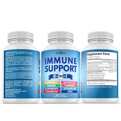 NEW AGE daily immune routine setup showing capsules ready