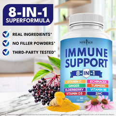 NEW AGE elderberry zinc blend visual emphasizing antioxidant support