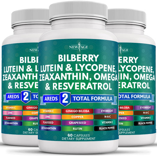 NEW AGE Eye Health bilberry capsule for antioxidant support and daytime vision.