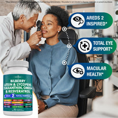 NEW AGE Eye Health lutein and zeaxanthin softgels promoting healthy eye function.