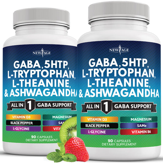 New Age GABA All-in-1 bottle for daily relaxation support.