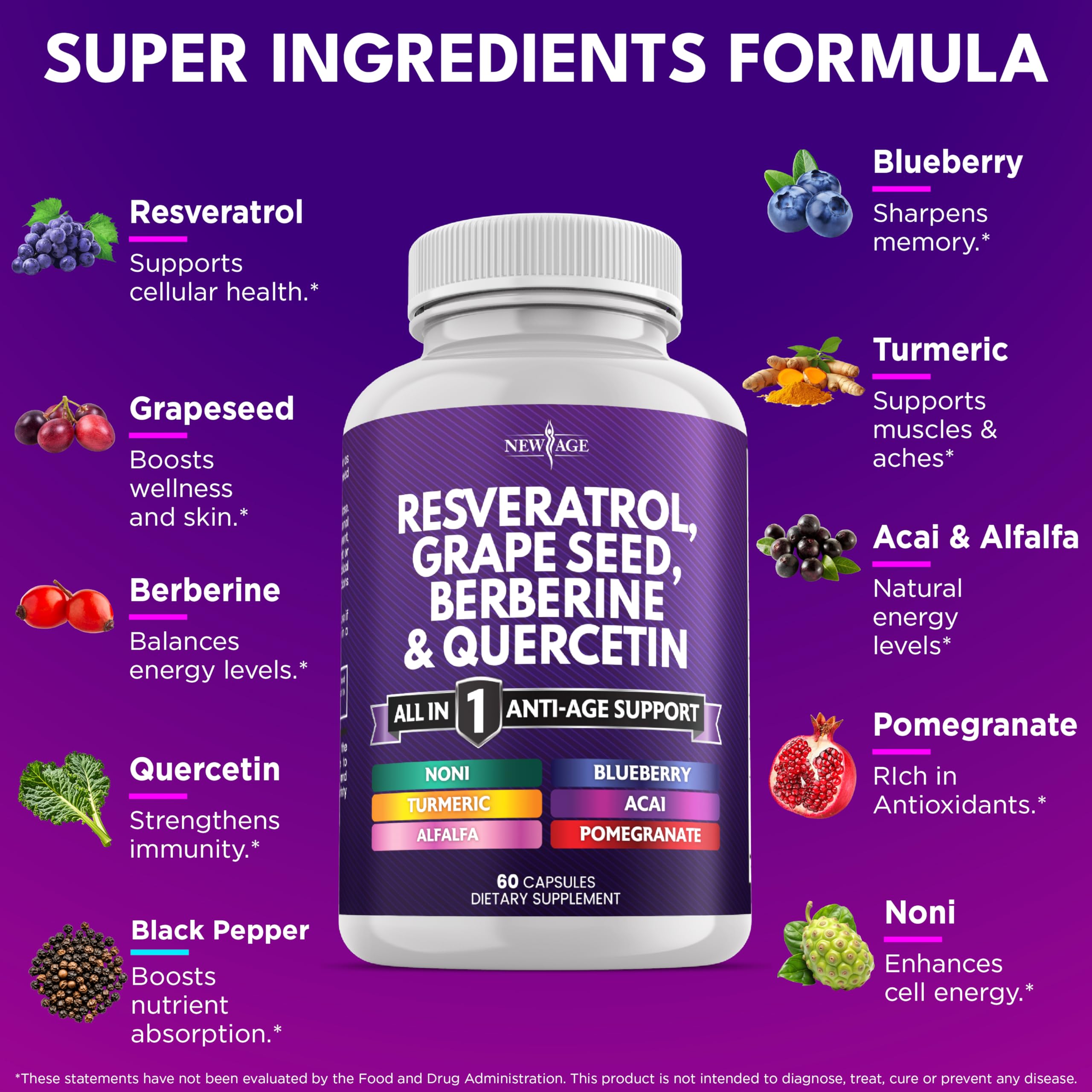 NEW AGE Grapeseed Extract capsules emphasizing antioxidant support in a convenient daily dose