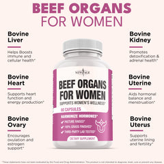 NEW AGE grass-fed beef liver capsules highlighting nutrients