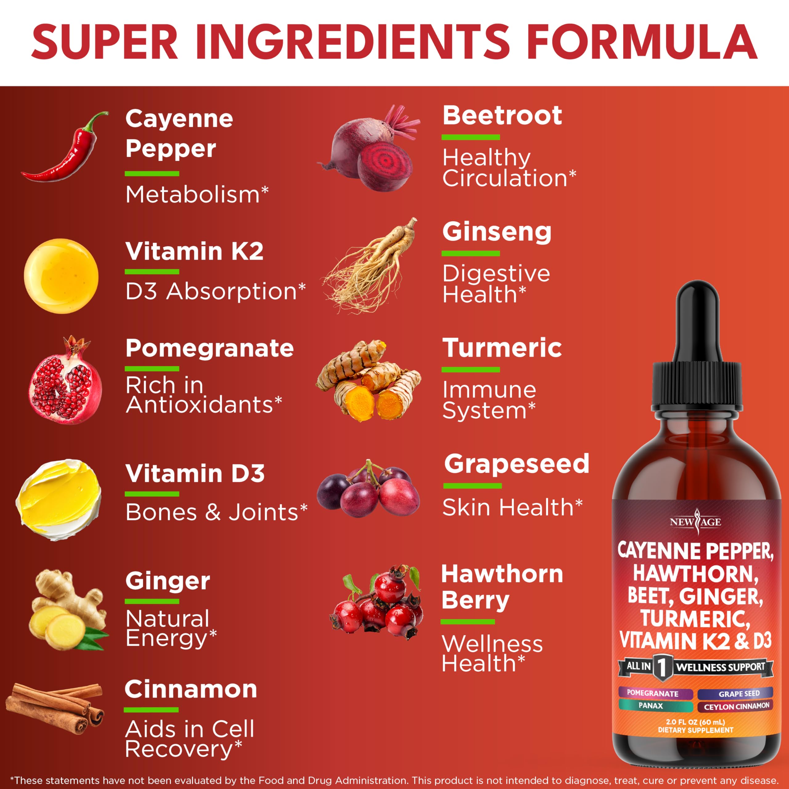 NEW AGE hawthorn berry extract drops close-up for daily wellness