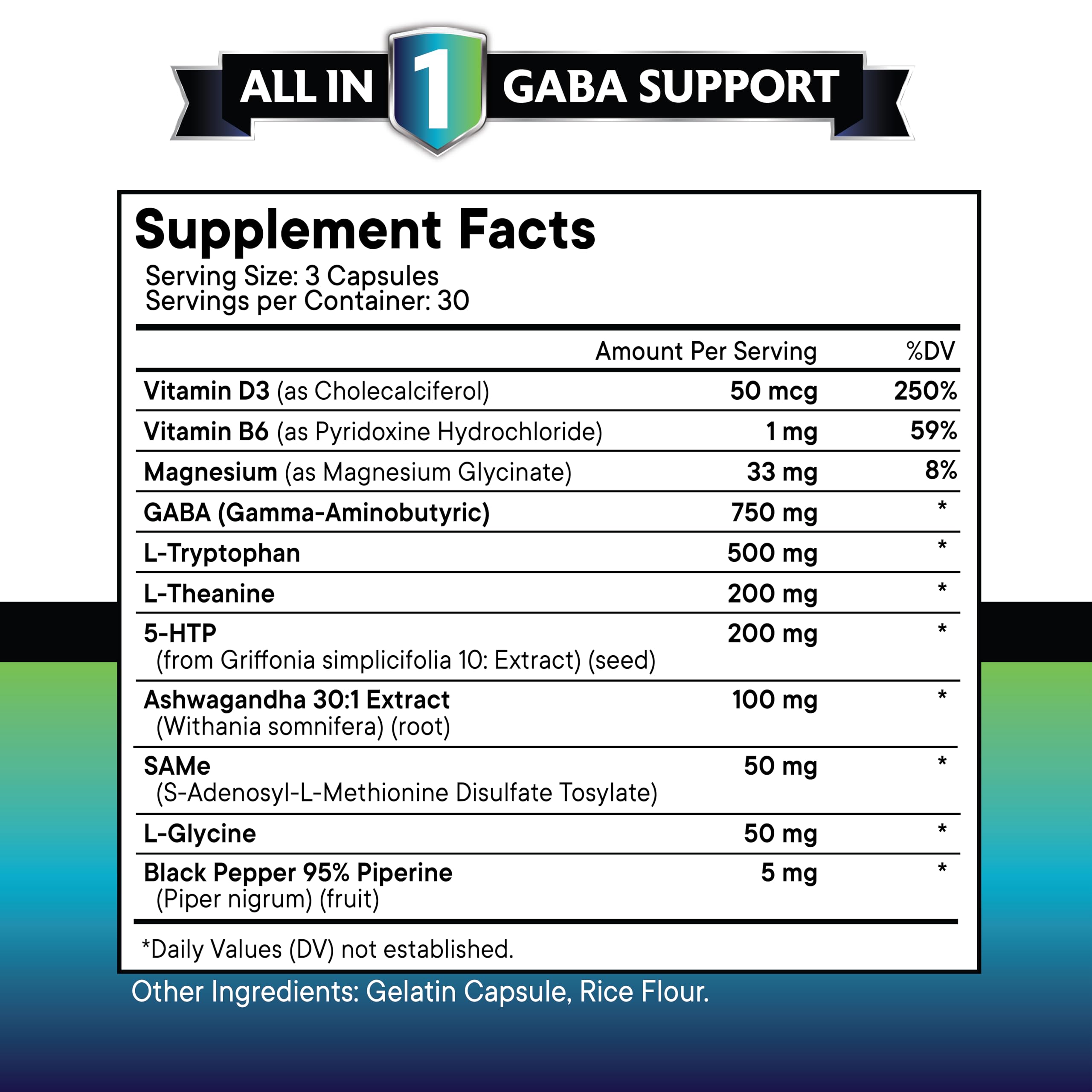 New Age L-Theanine 200mg capsule for focused calm.