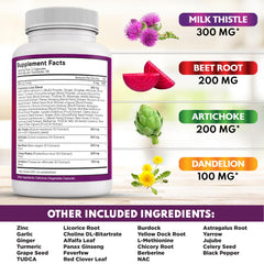 NEW AGE liver-support capsules close-up highlighting multi-ingredient detox blend.