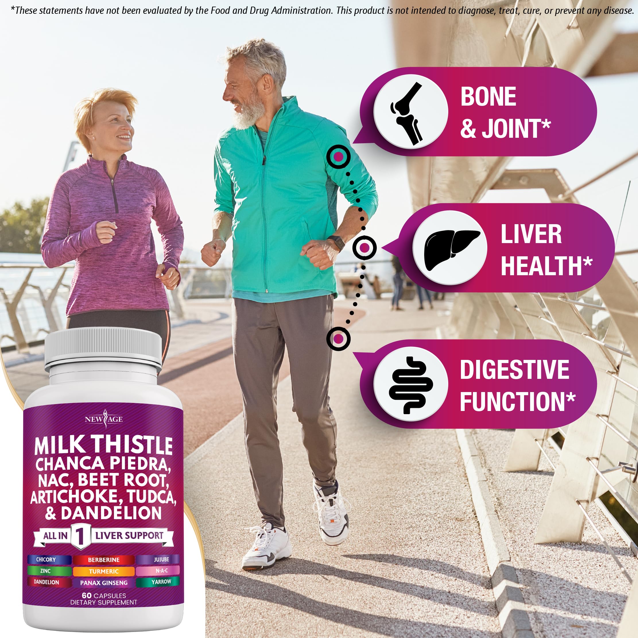 New Age Liver Support bottle with dandelion root capsules for cleansing support
