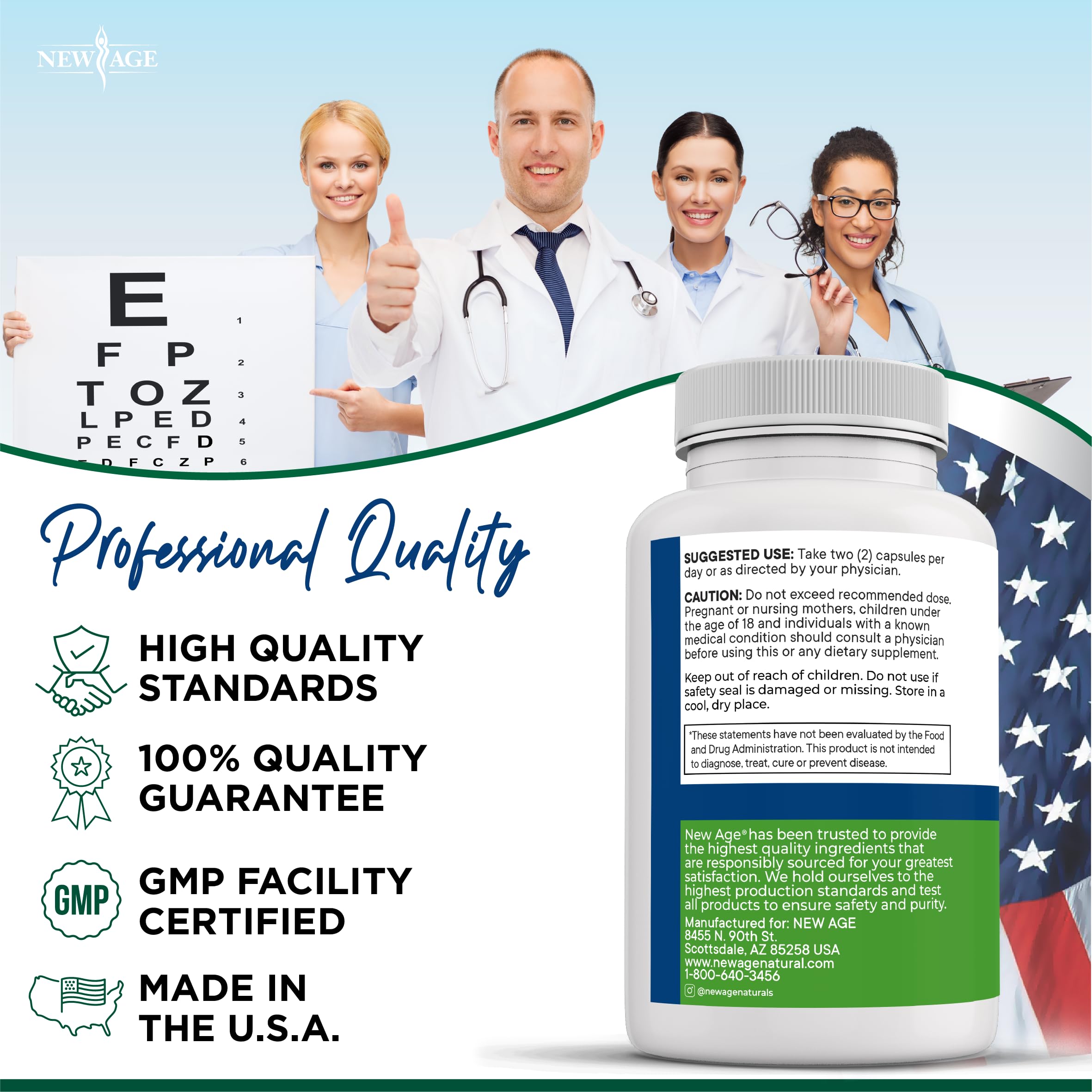 NEW AGE lutein zeaxanthin bilberry astaxanthin capsules for balanced eye support