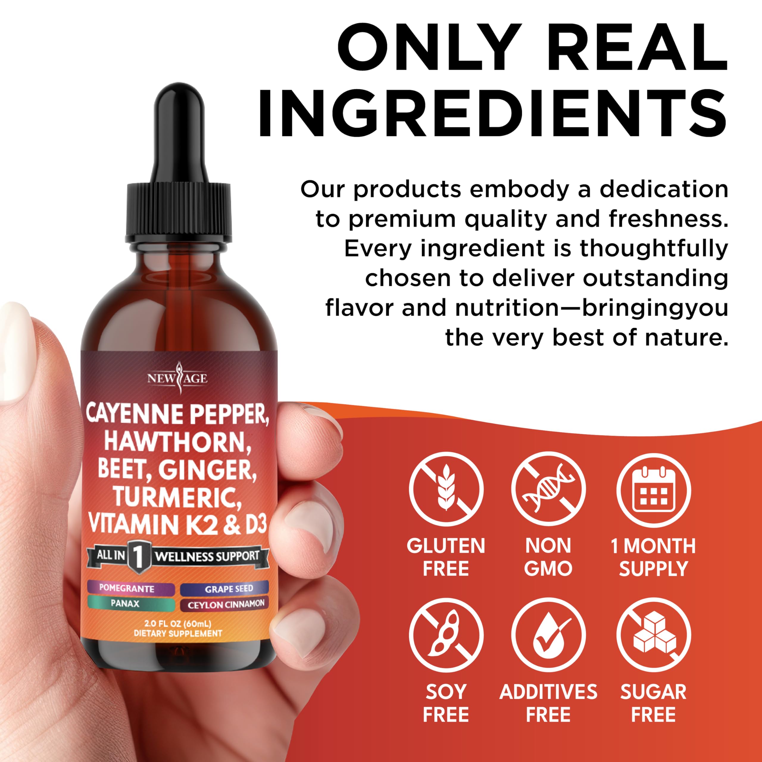 NEW AGE Organic Panax Ginseng root and bottle for focused energy support